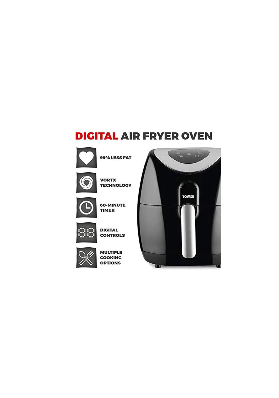 Tower 1500W 4.3L Digital Air Fryer | T17024 4 Shaws Department Stores