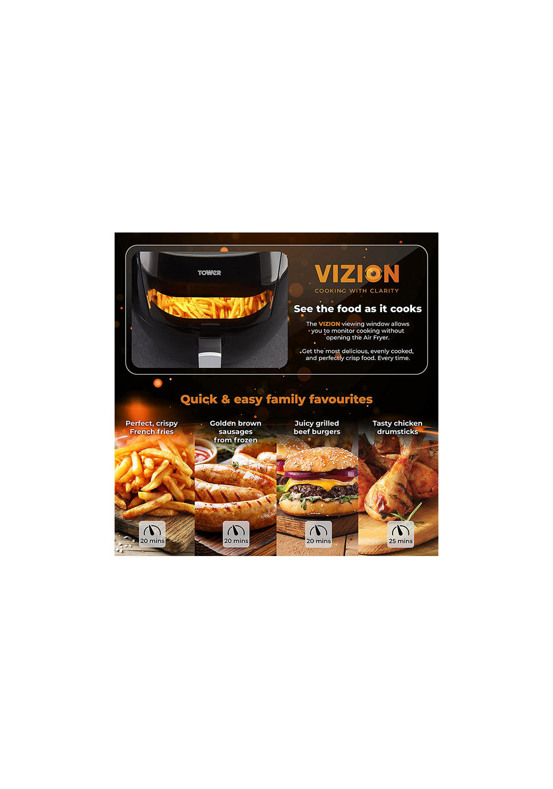 Tower Vortx Vizion 7L Digit Air Fryer | T17072 8 Shaws Department Stores