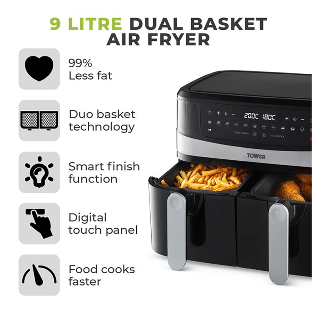 Vortx 9L Dual Basket Air Fryer