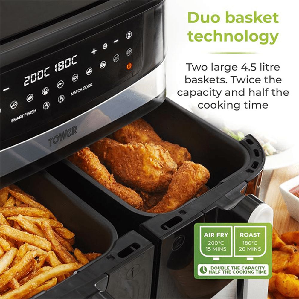 Tower Vortx 9L Dual Basket Air Fryer 8 Shaws Department Stores