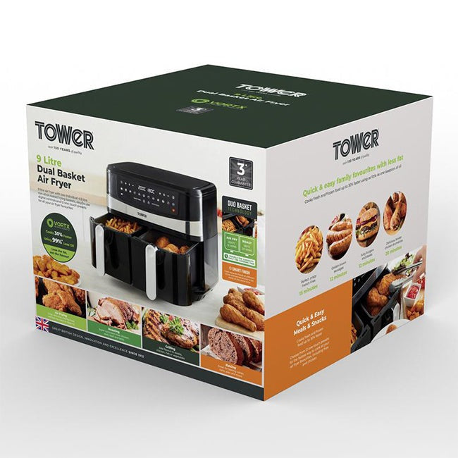 Tower Vortx 9L Dual Basket Air Fryer 2 Shaws Department Stores