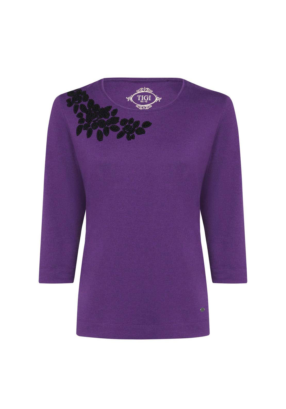 Tigiwear Embellished Lilac Cowl Neck Top 4 Shaws Department Stores