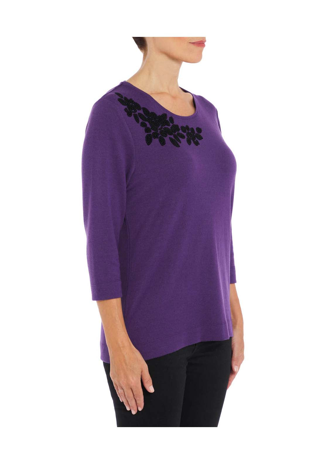 Tigiwear Embellished Lilac Cowl Neck Top 2 Shaws Department Stores