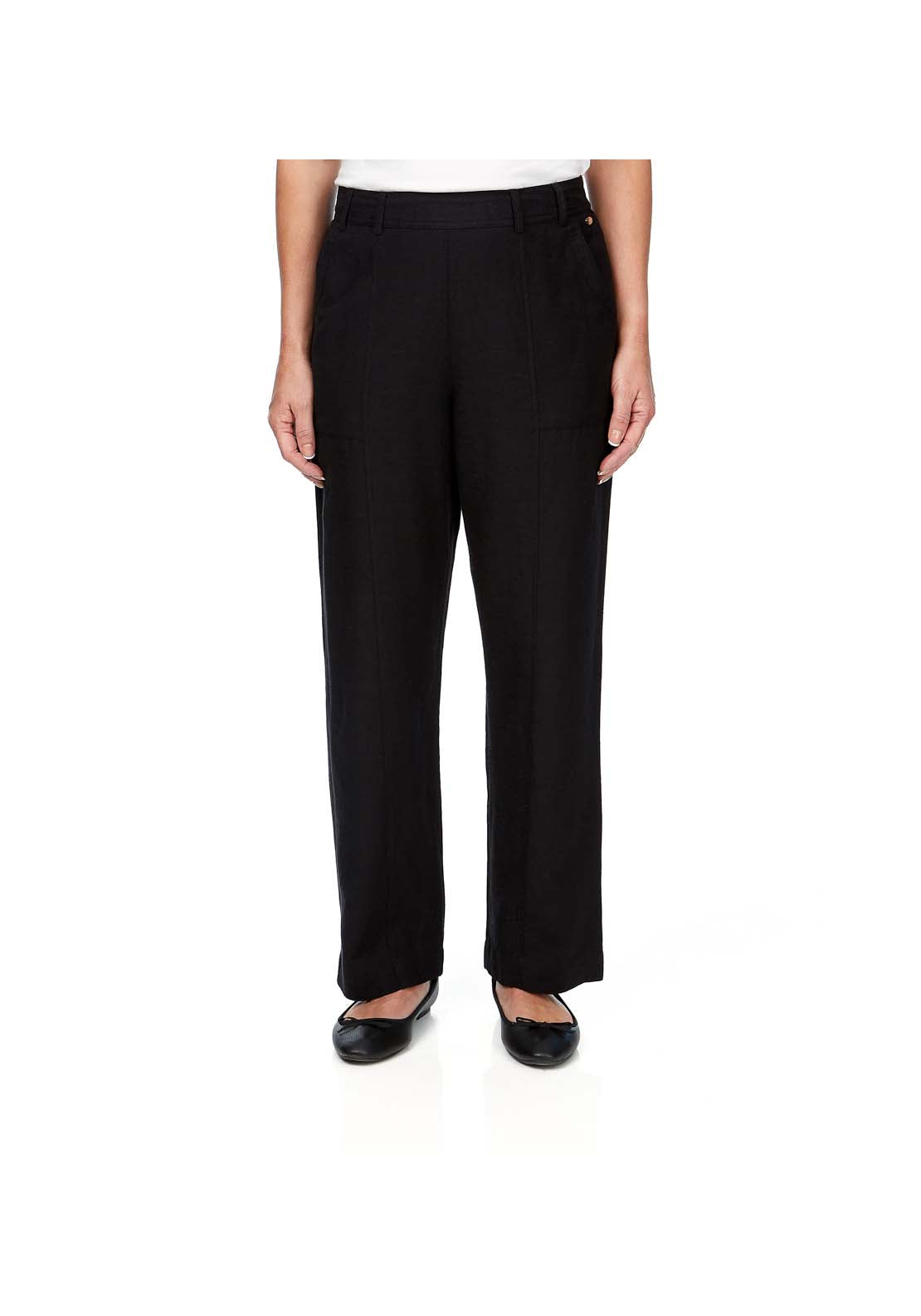 Tigiwear Linen Blend Black Trousers 1 Shaws Department Stores