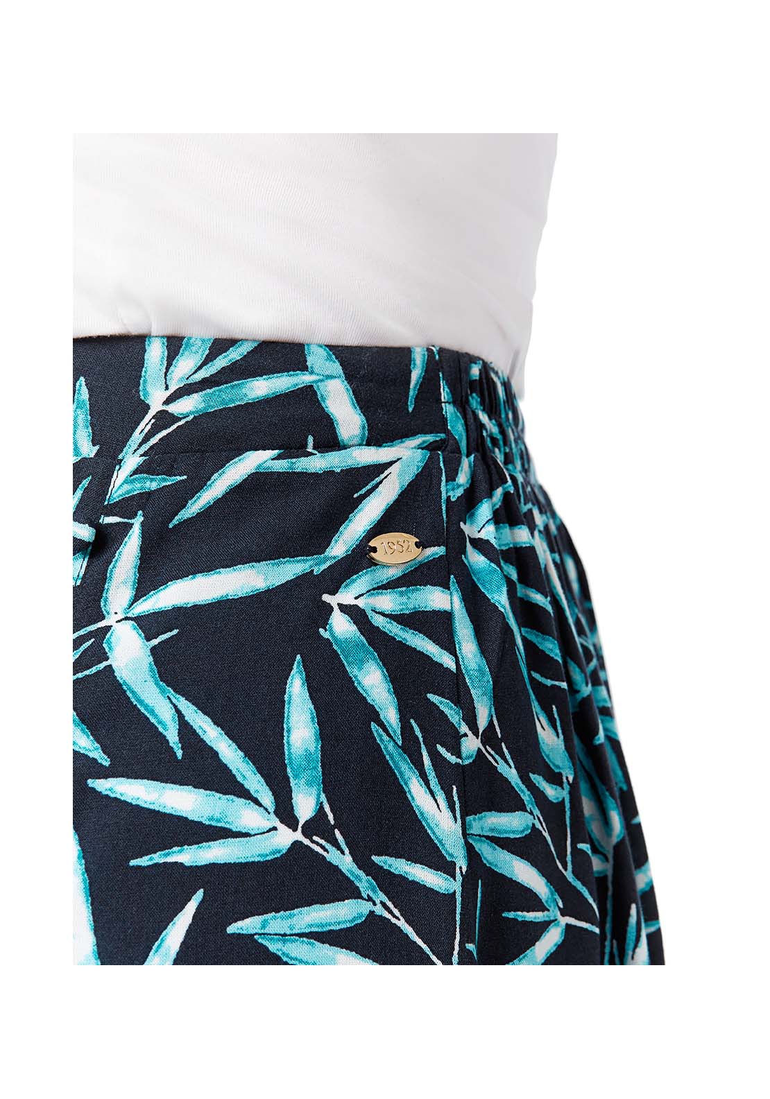 Tigiwear Turquoise Bamboo Leaf Print Skirt 6 Shaws Department Stores