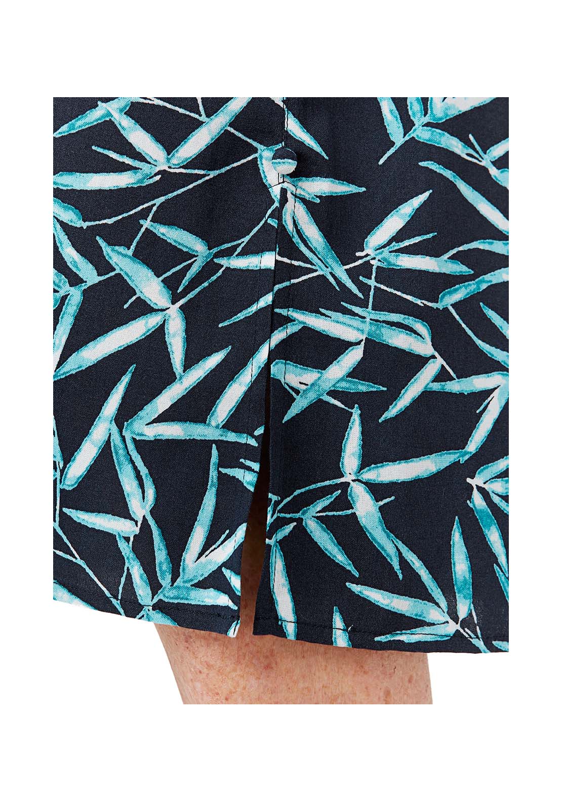 Tigiwear Turquoise Bamboo Leaf Print Skirt 5 Shaws Department Stores