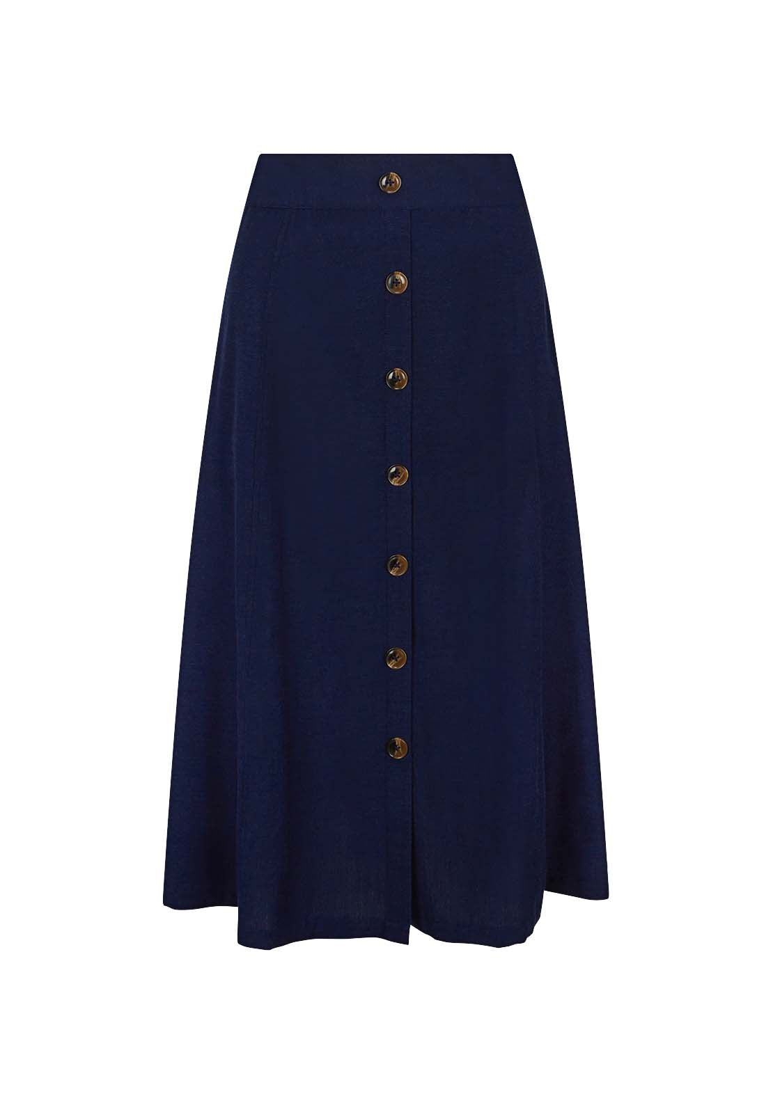 Tigiwear French Navy Linen Skirt 2 Shaws Department Stores