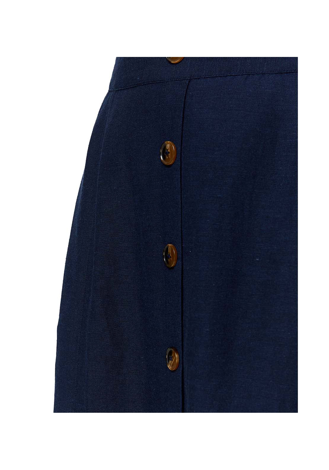 Tigiwear French Navy Linen Skirt 6 Shaws Department Stores