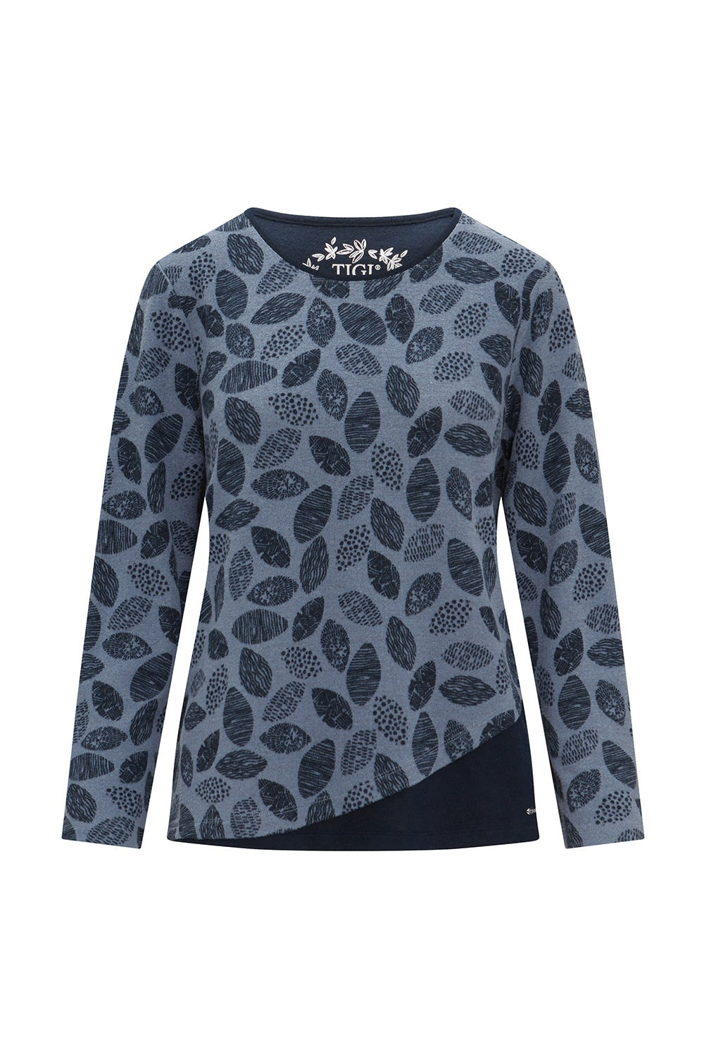 Tigiwear Curved Hem Leaf Top 1 Shaws Department Stores