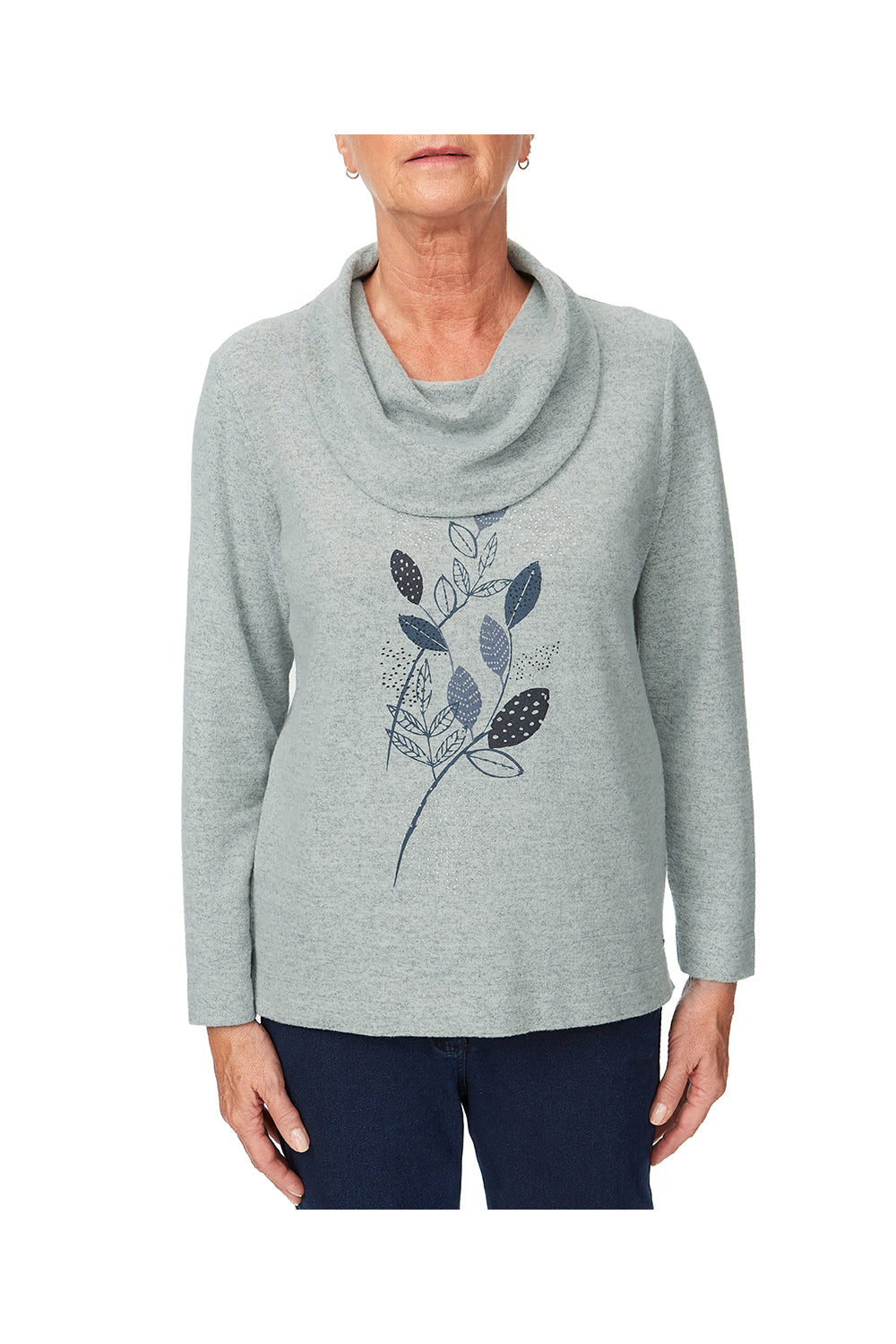 Tigiwear Leaf Placement Cowl Neck Top 4 Shaws Department Stores
