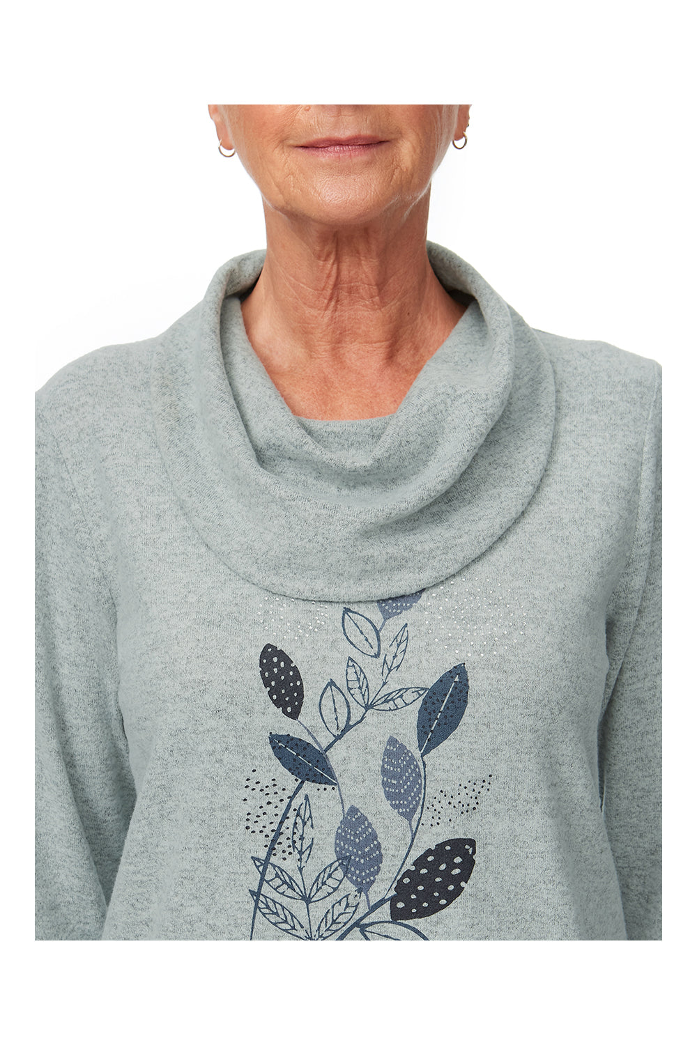 Tigiwear Leaf Placement Cowl Neck Top 6 Shaws Department Stores