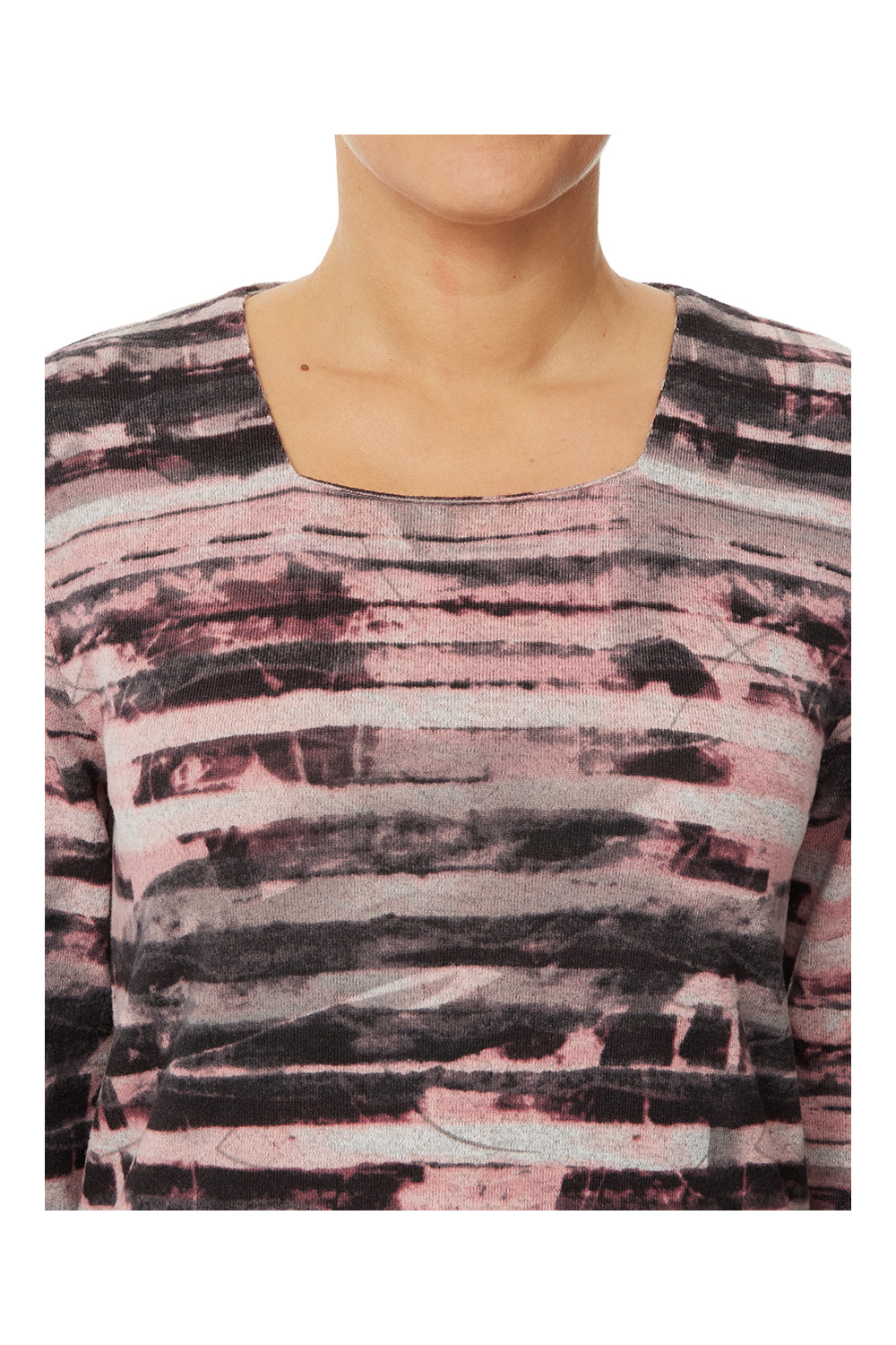 Tigiwear Textured Stripe Square Neck Top 4 Shaws Department Stores