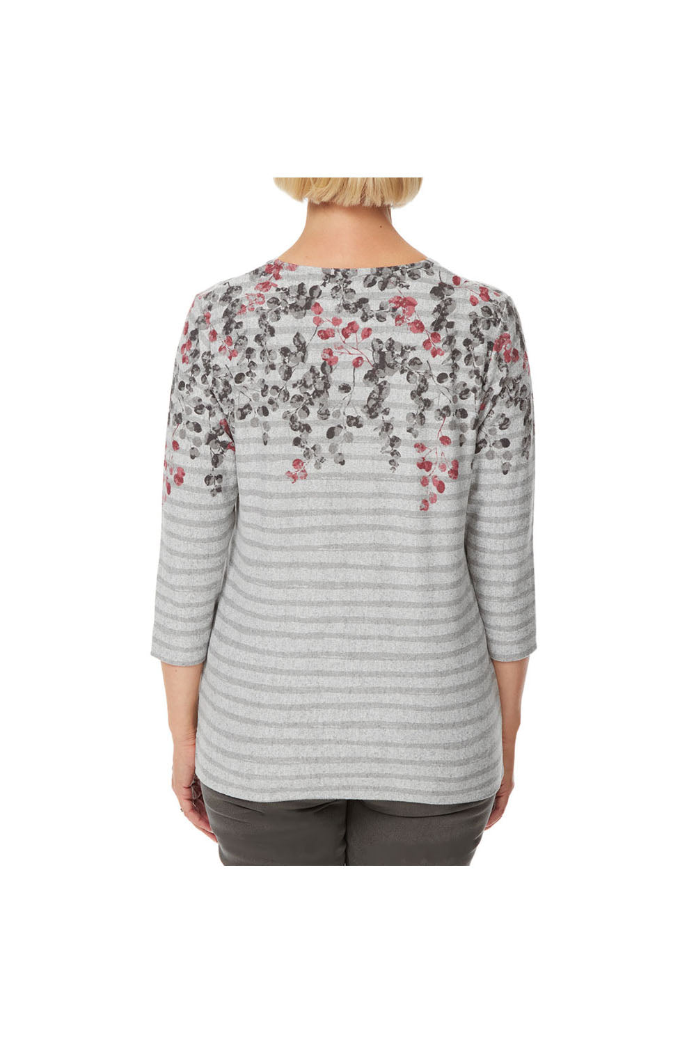 Tigiwear Floral Print Stripe Round Neck Top 6 Shaws Department Stores