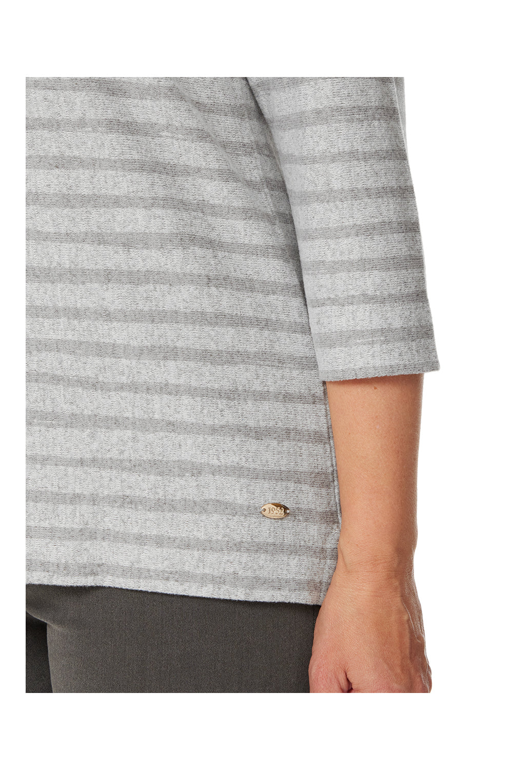 Tigiwear Floral Print Stripe Round Neck Top 3 Shaws Department Stores