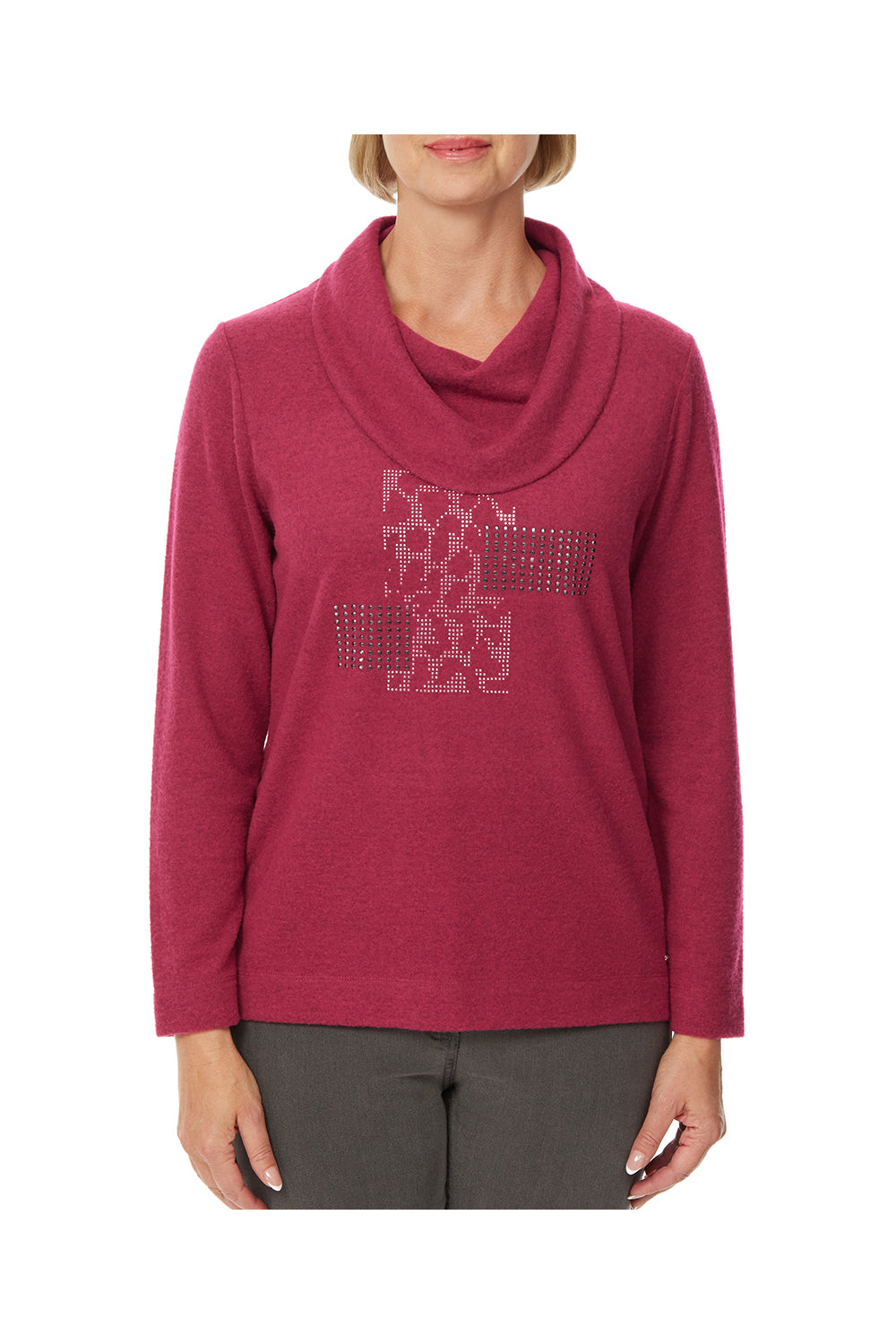 Tigiwear Paisley Placement Cowl Neck Top 2 Shaws Department Stores