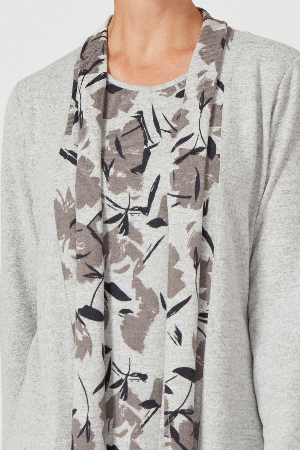 Tigiwear Tonal Floral Mock Cardi Tunic 1 Shaws Department Stores