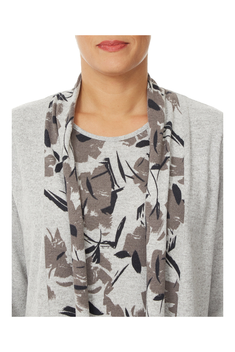 Tigiwear Tonal Floral Mock Cardi Tunic 6 Shaws Department Stores
