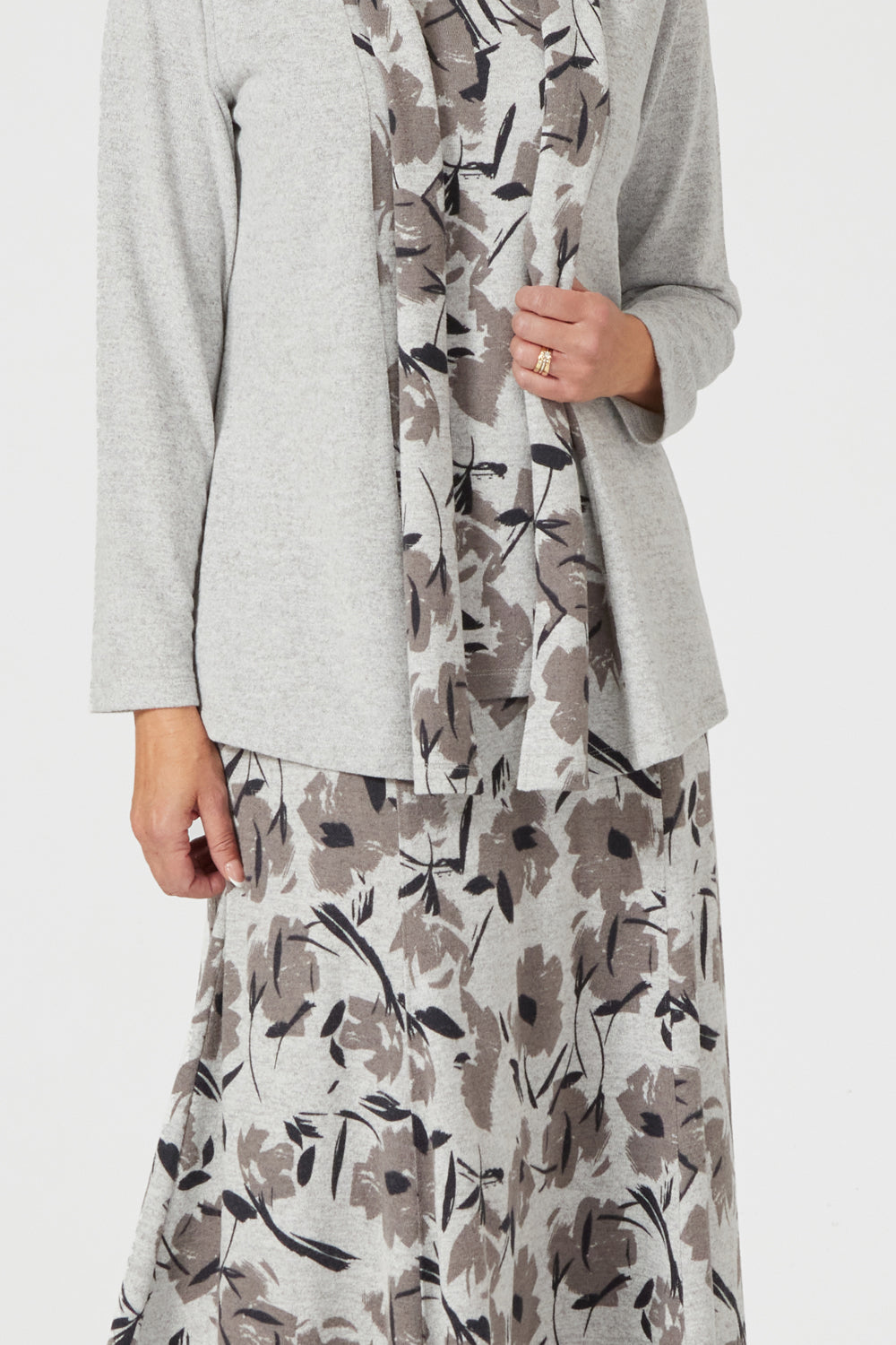 Tigiwear Tonal Floral Mock Cardi Tunic 2 Shaws Department Stores