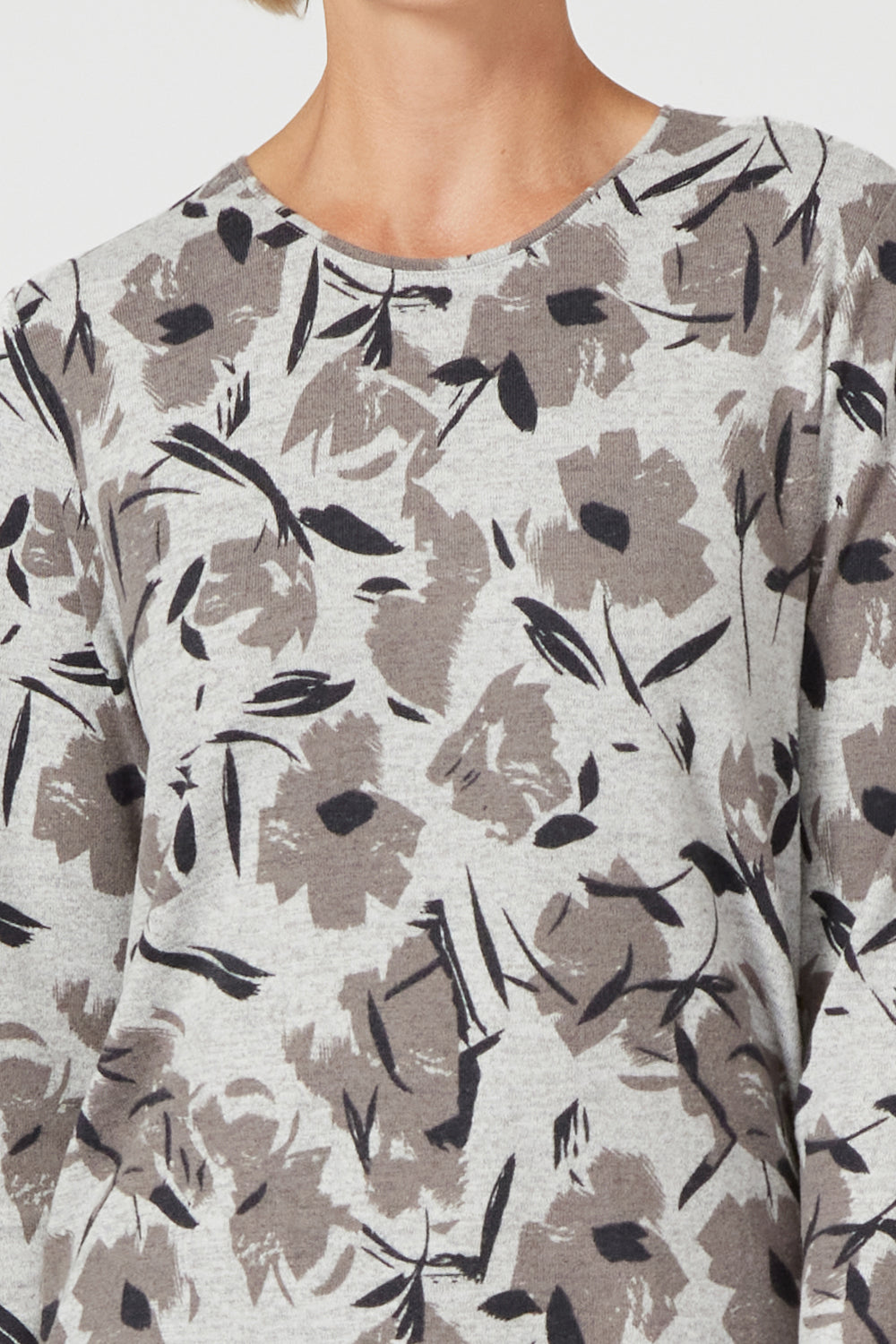Tigiwear Tonal Floral Crew Neck Top 1 Shaws Department Stores
