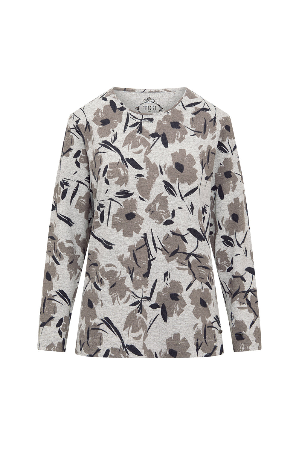 Tigiwear Tonal Floral Crew Neck Top 2 Shaws Department Stores