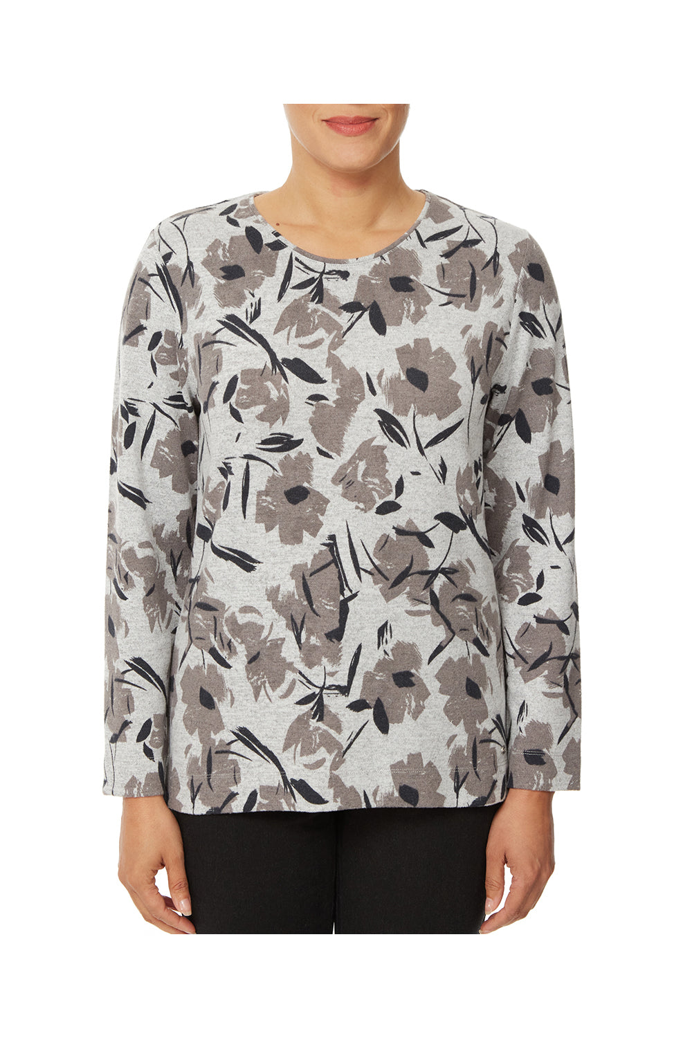 Tigiwear Tonal Floral Crew Neck Top 3 Shaws Department Stores