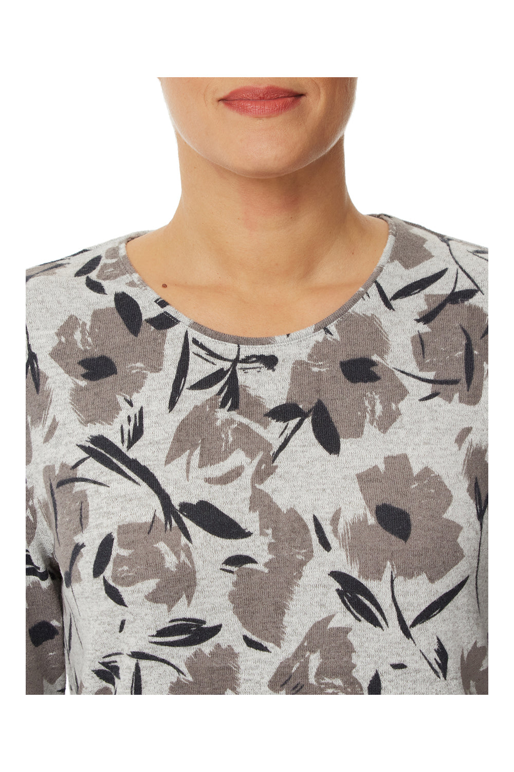 Tigiwear Tonal Floral Crew Neck Top 6 Shaws Department Stores