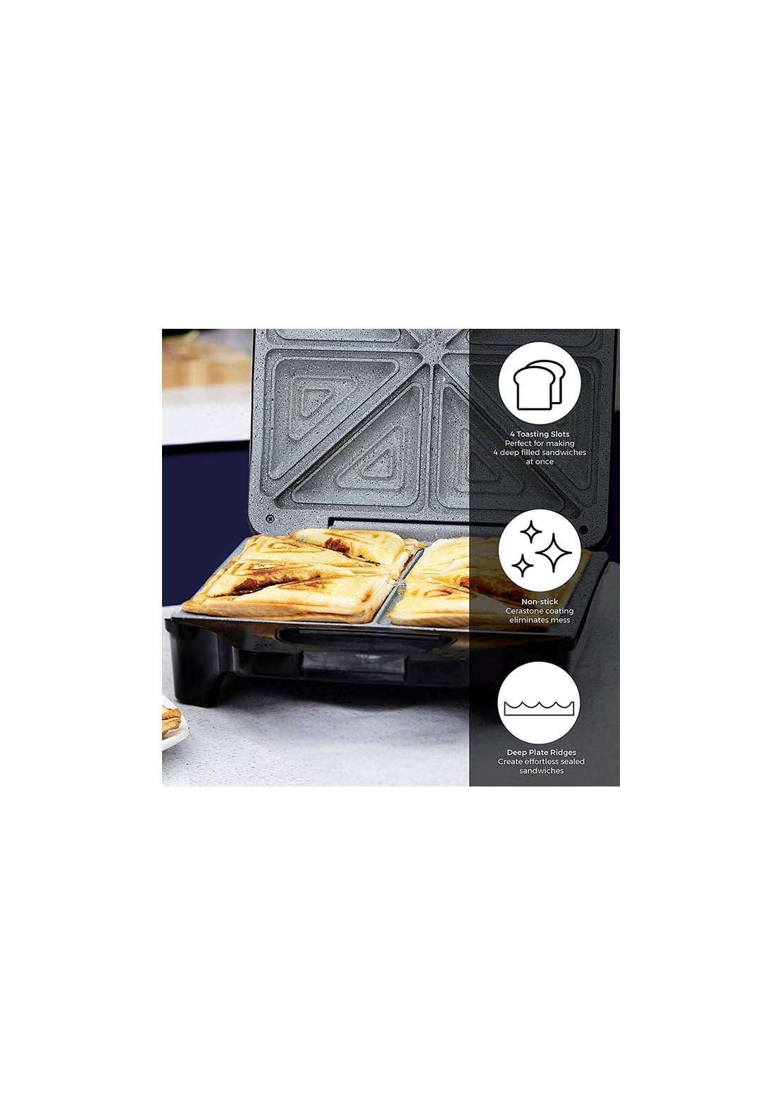 Tower 4 Slice Deep Sandwich Maker | T27021 4 Shaws Department Stores