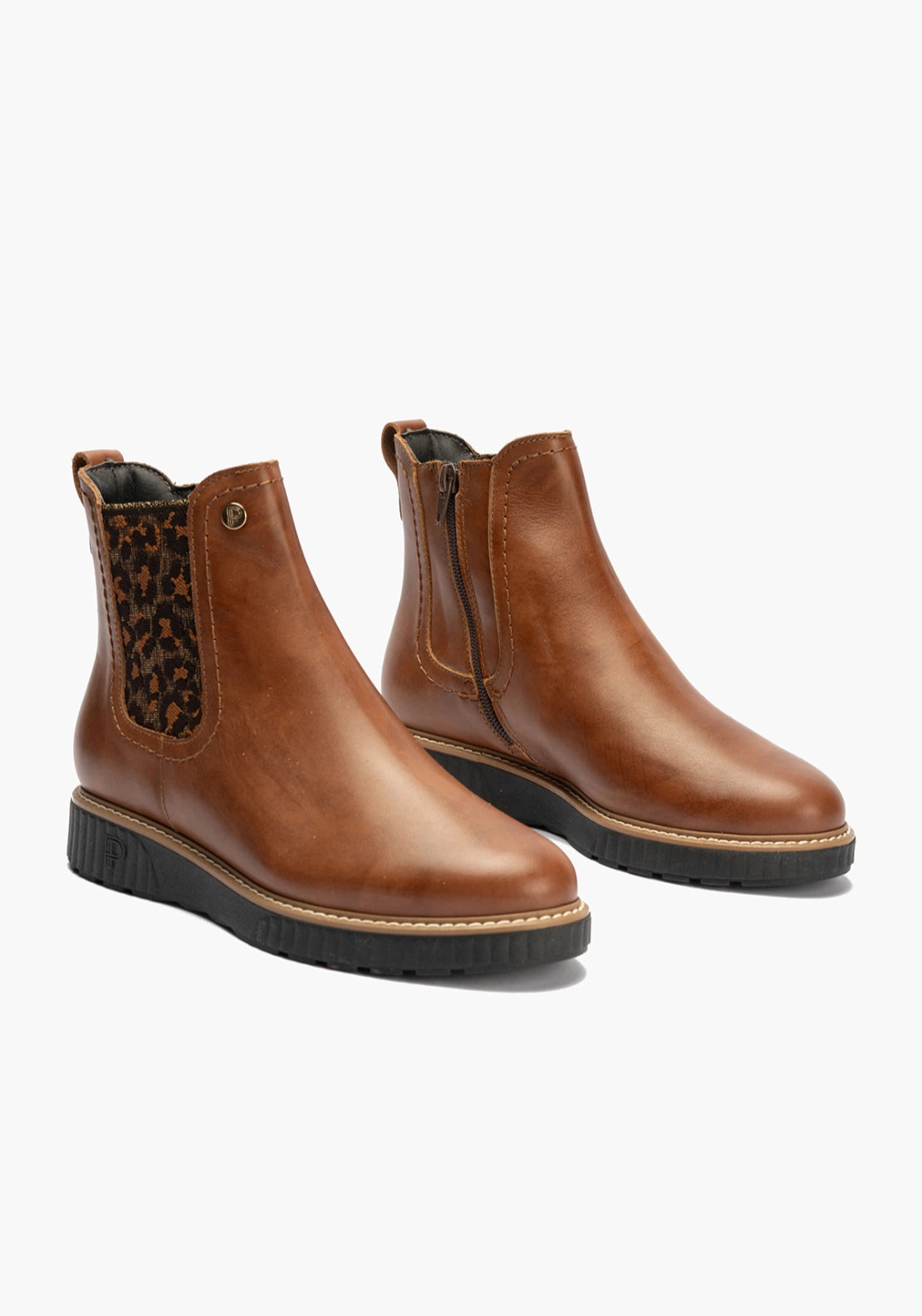Low Ankle Boot With Stitch Detail - Tan