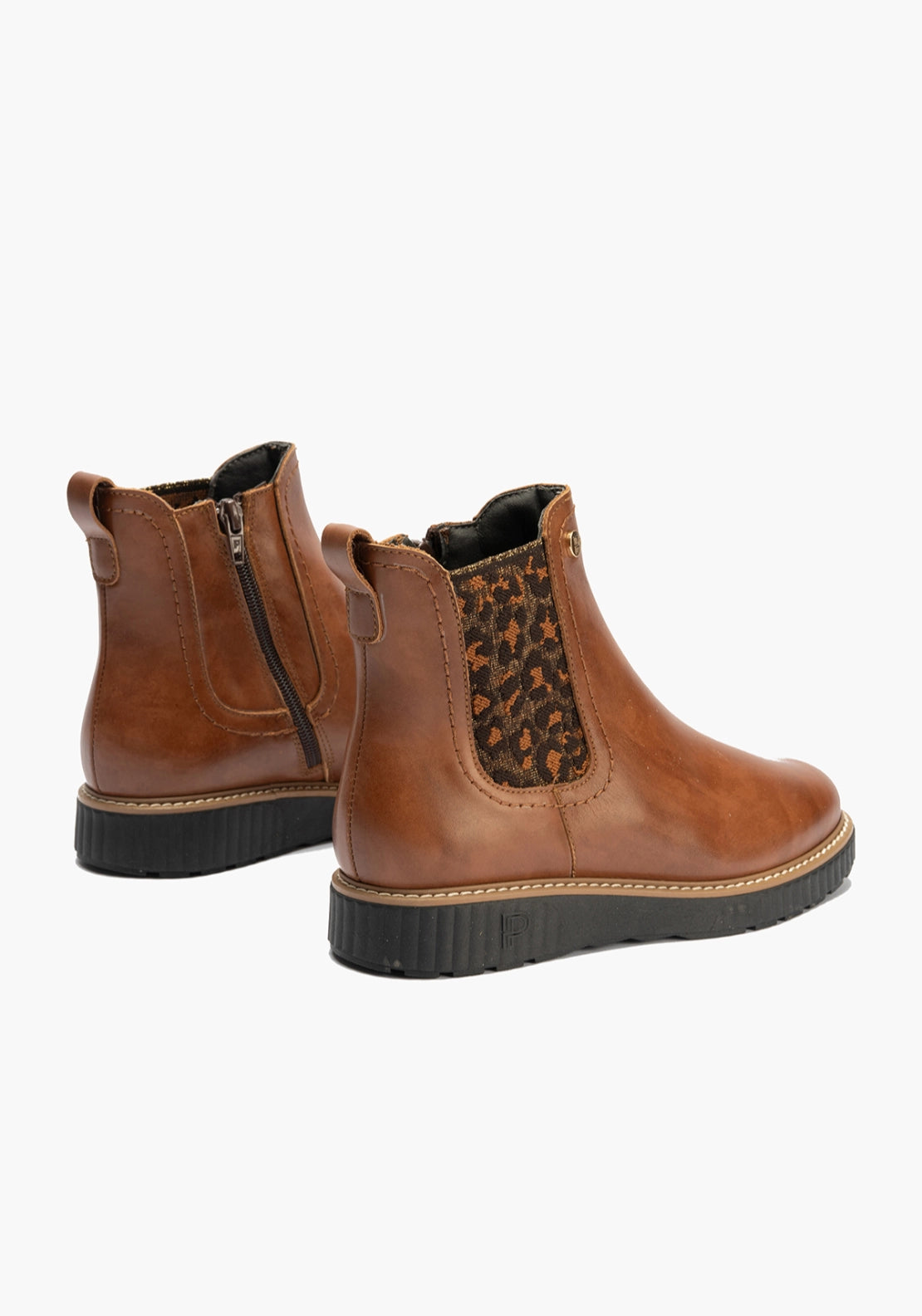 Low Ankle Boot With Stitch Detail - Tan