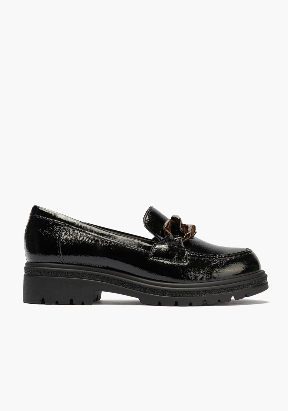 Chunky Patent Loafer - Black