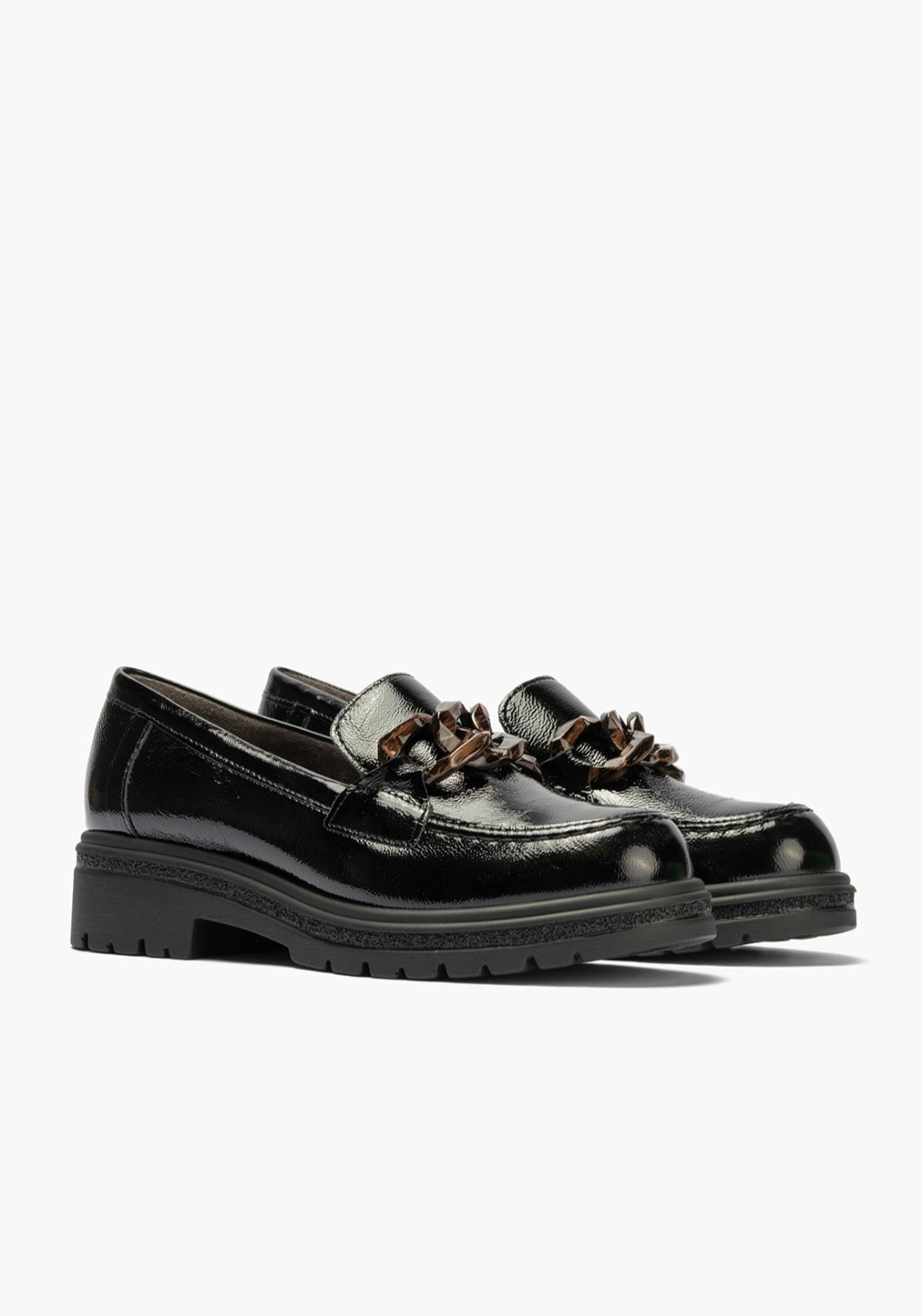 Chunky Patent Loafer - Black