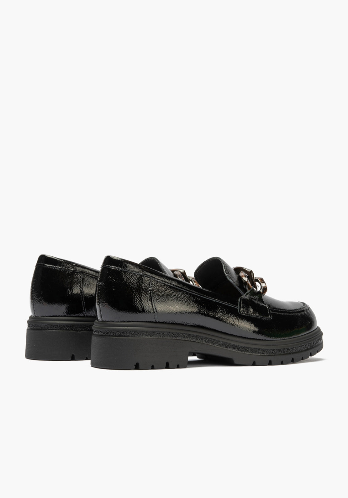 Chunky Patent Loafer - Black