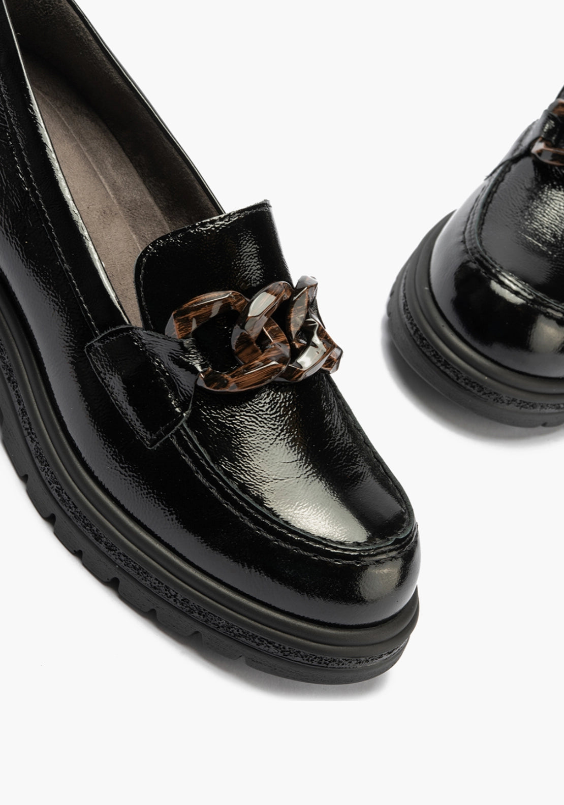 Chunky Patent Loafer - Black