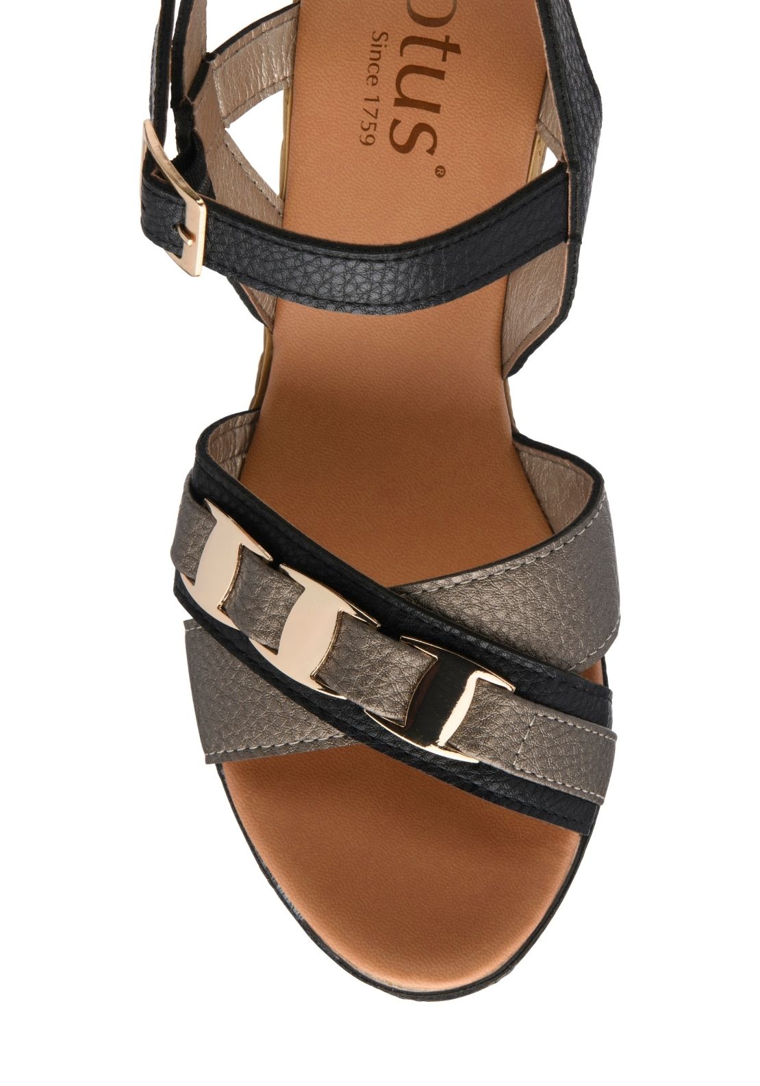 Lotus Pos Tassere Sandal - Black 3 Shaws Department Stores