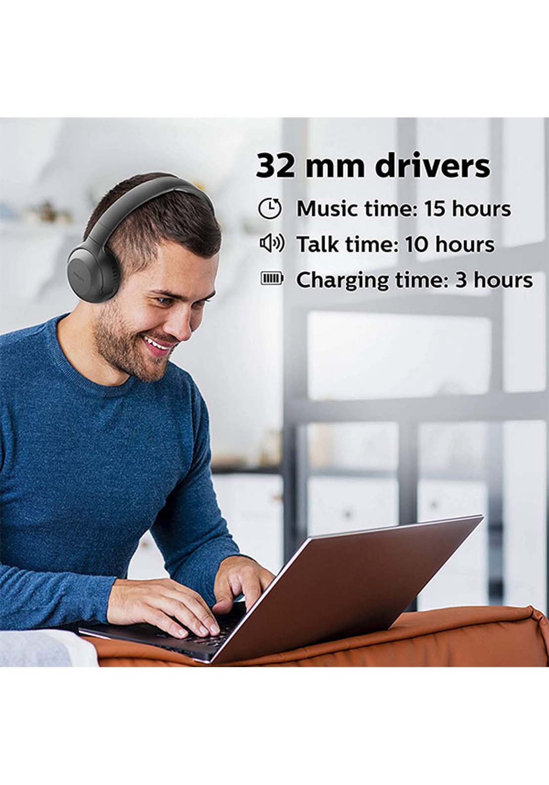 Philips On-Ear Bt Headphones | Tauh202Bk00 4 Shaws Department Stores