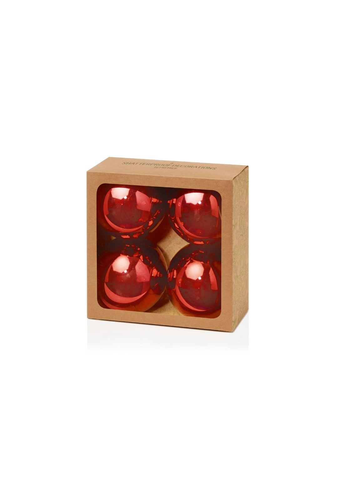 The Home Christmas Shiny Shatterproof Baubles - Red 1 Shaws Department Stores