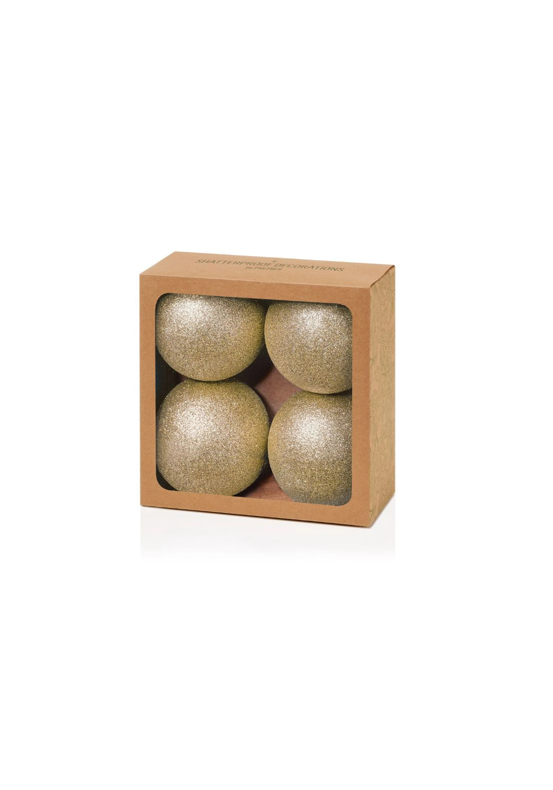 The Home Christmas Glitter Shatterproof Baubles - Gold 1 Shaws Department Stores