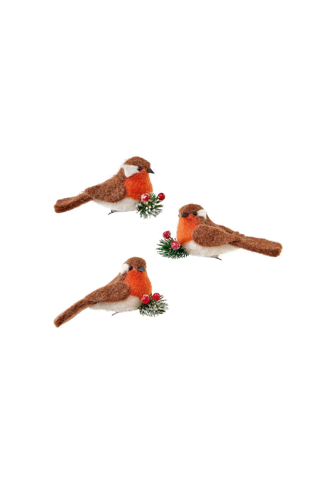 The Home Christmas Robin Birds With Floristry &amp; Berries - Multi 1 Shaws Department Stores