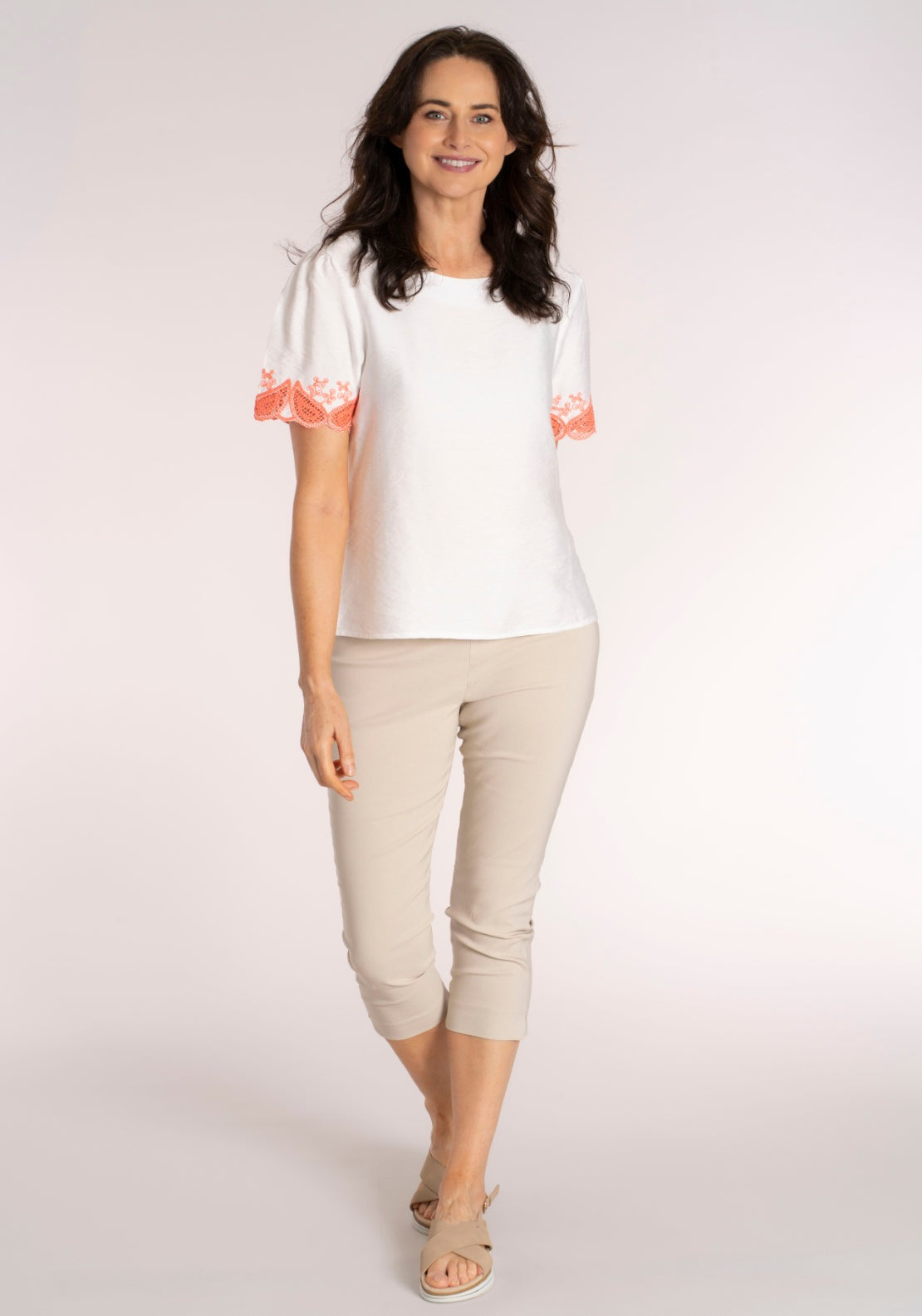 Tea Lane Basic Slim Fit Capri - Beige 4 Shaws Department Stores