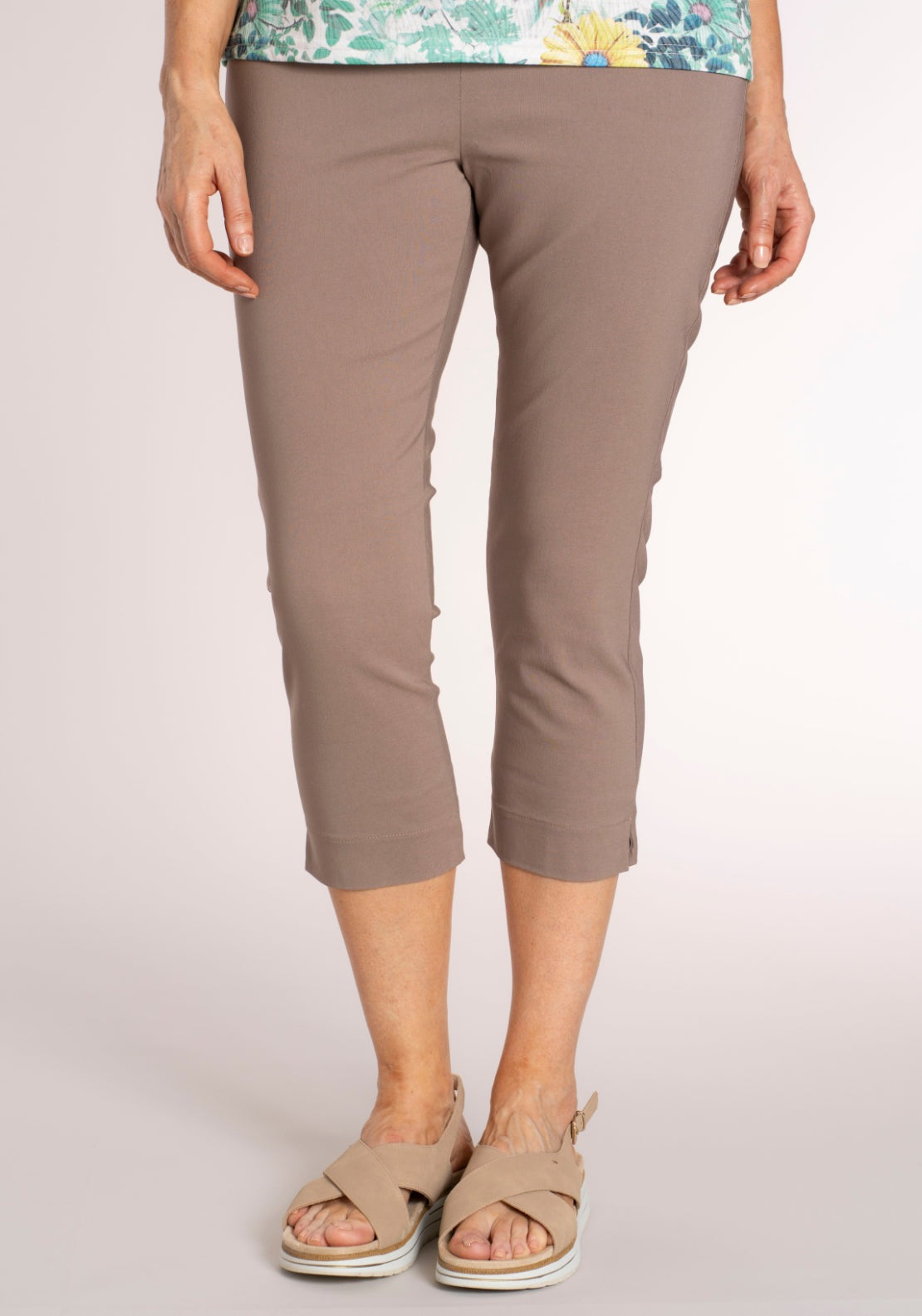 Tea Lane Basic Slim Fit Capri - Mink 1 Shaws Department Stores