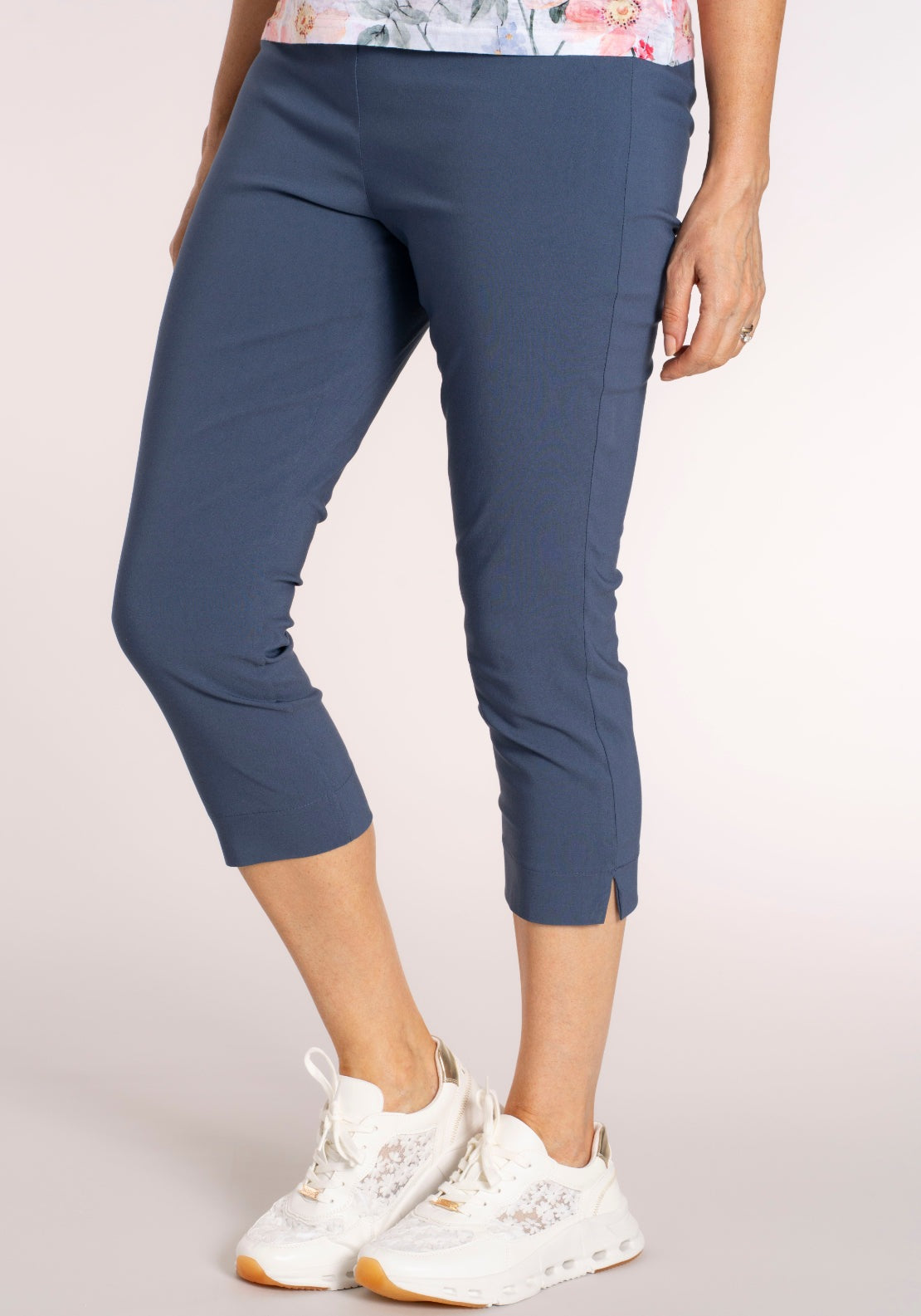 Tea Lane Basic Slim Fit Capri - Blue 4 Shaws Department Stores