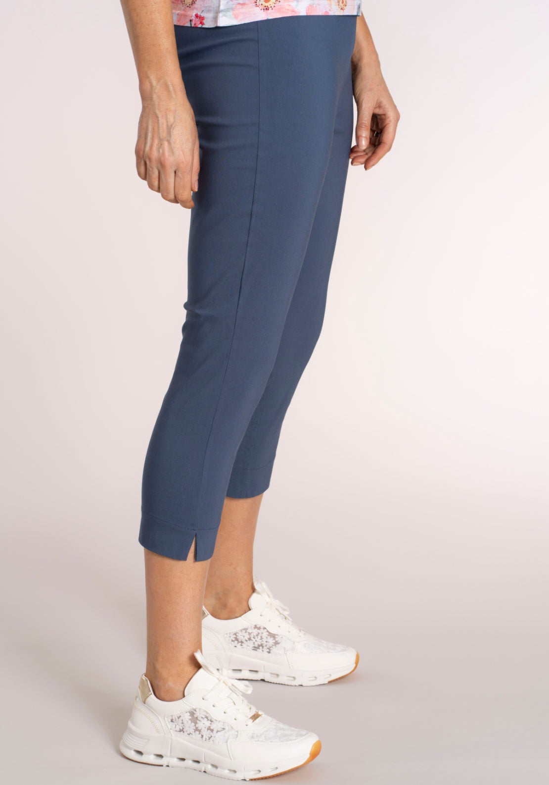 Tea Lane Basic Slim Fit Capri - Blue 3 Shaws Department Stores