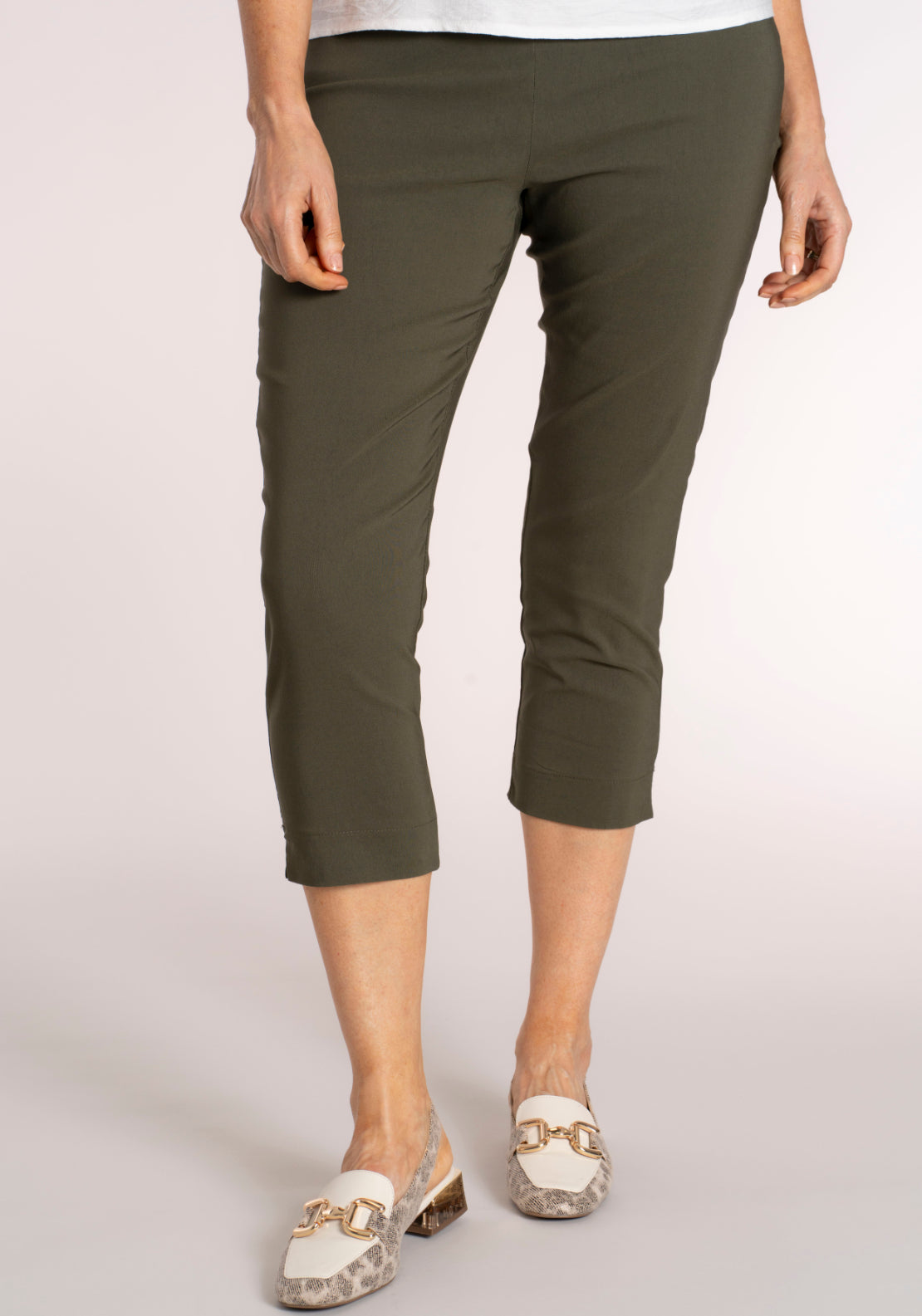 Tea Lane Basic Slim Fit Capri - Green 4 Shaws Department Stores