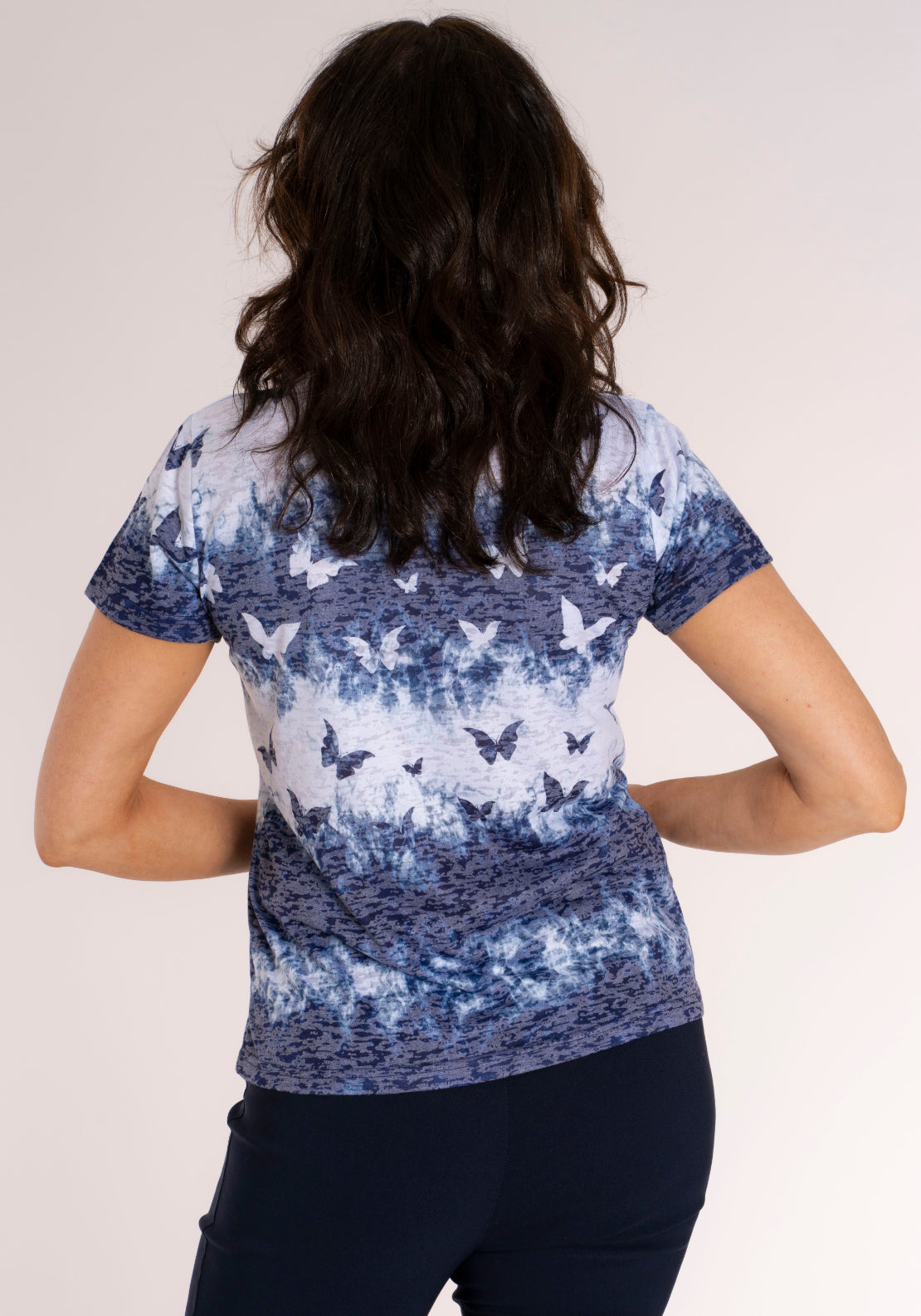 Tea Lane Butterfly Sparkle T-Shirt - Blue 2 Shaws Department Stores
