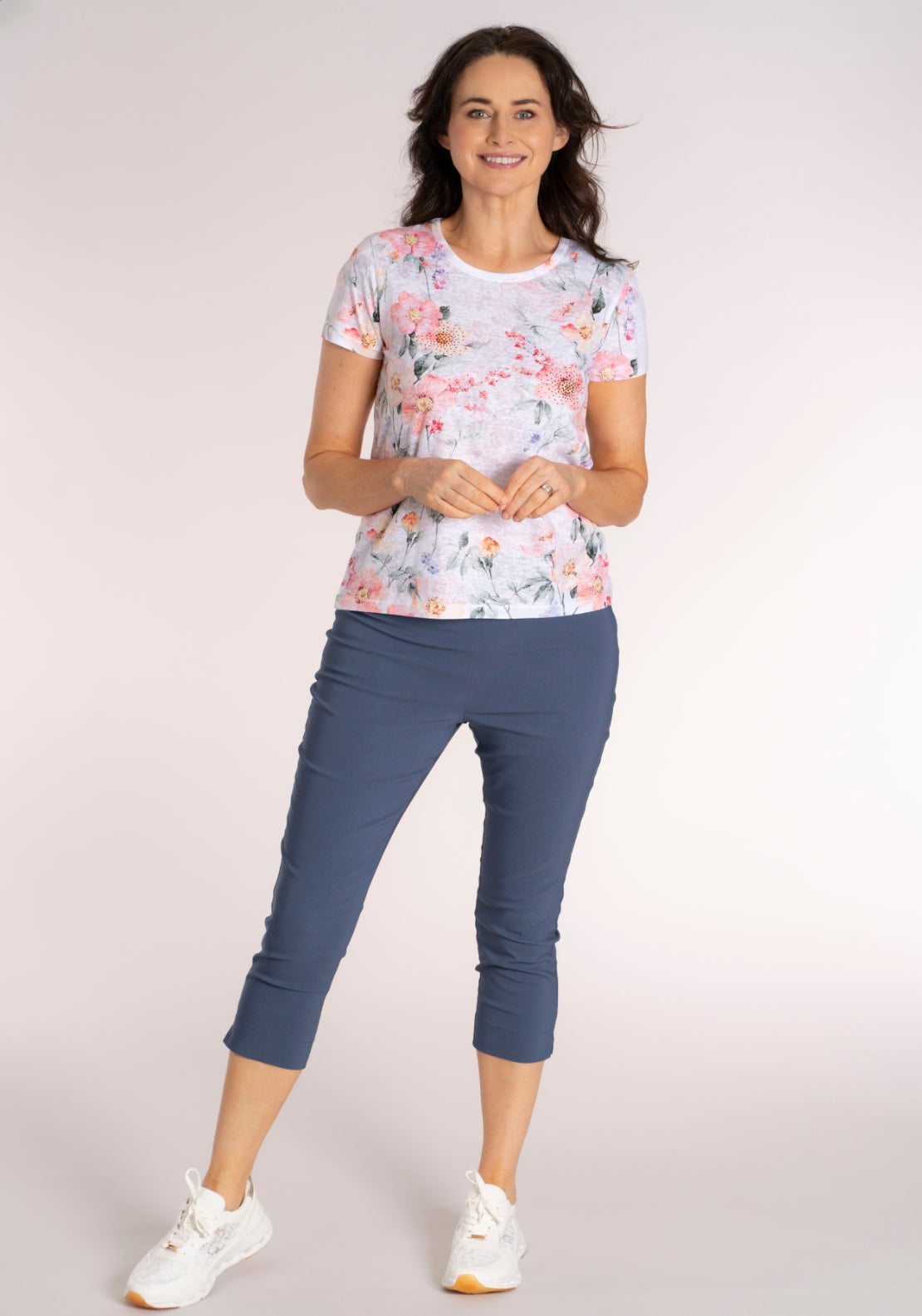 Tea Lane Floral T-Shirt - Peach Multi 5 Shaws Department Stores