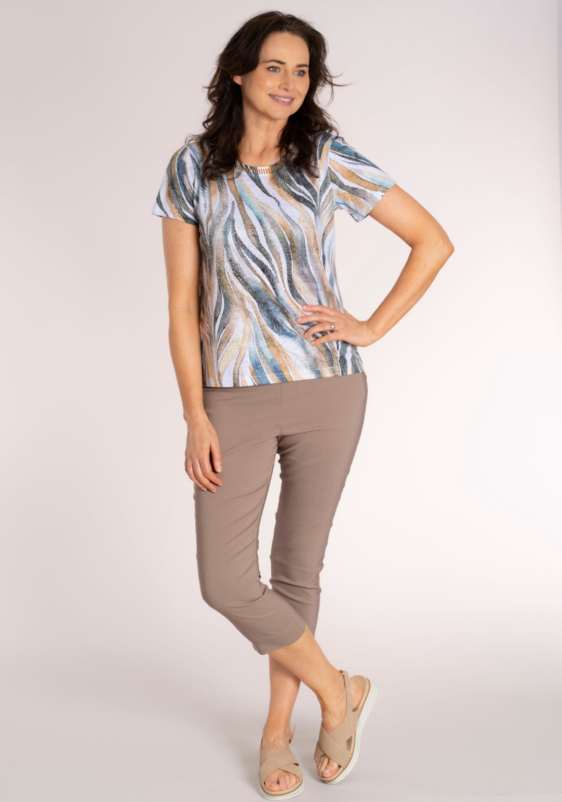 Tea Lane Lace Sparkle T‑Shirt - Green 6 Shaws Department Stores