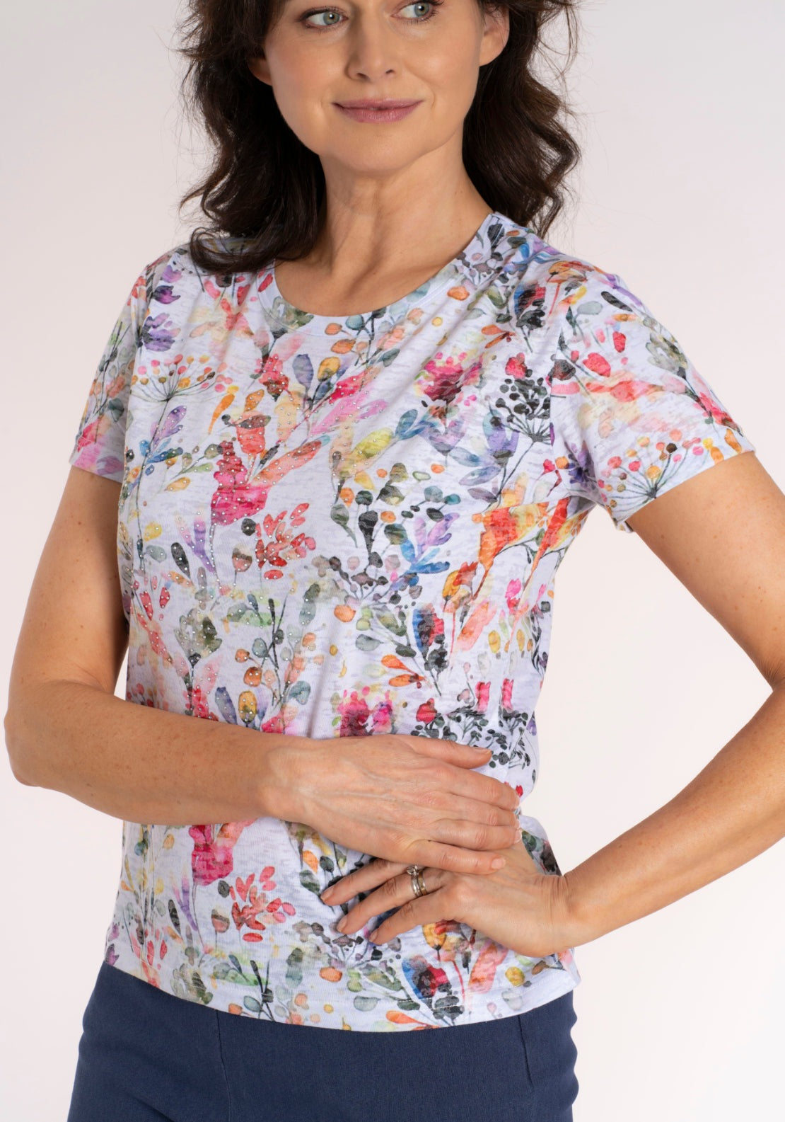 Tea Lane Multi Floral T‑Shirt - Multicolour 4 Shaws Department Stores