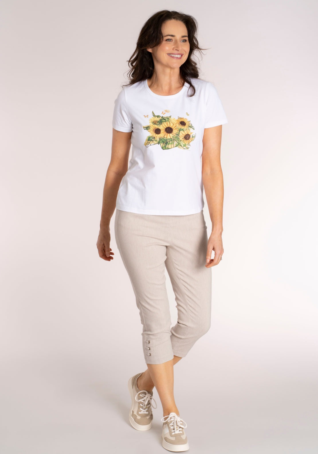 Tea Lane Placement Sunflower T‑Shirt - White 5 Shaws Department Stores