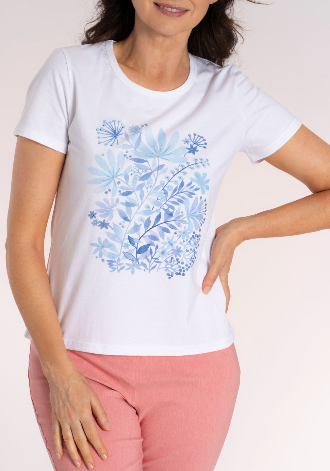 Tea Lane Placement Abstract T‑Shirt - White 4 Shaws Department Stores