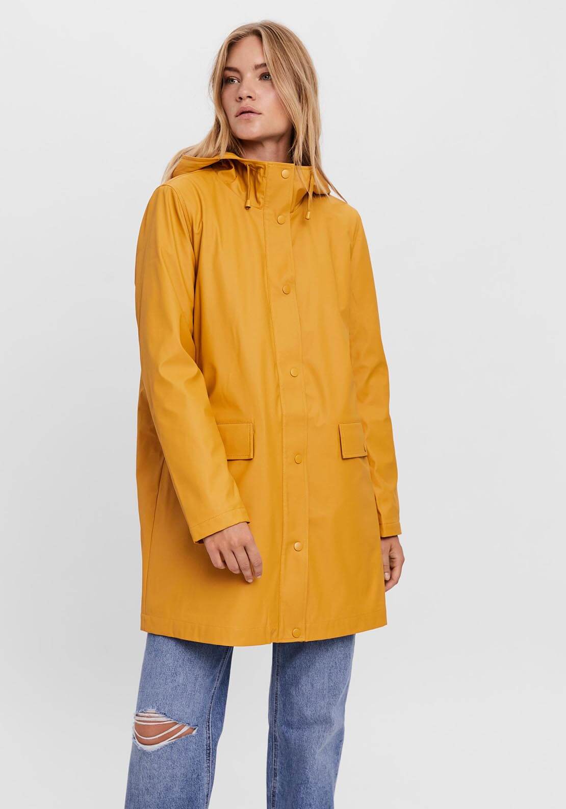 Vero Moda Mvasta Rain Coat - Amber Gold 1 Shaws Department Stores